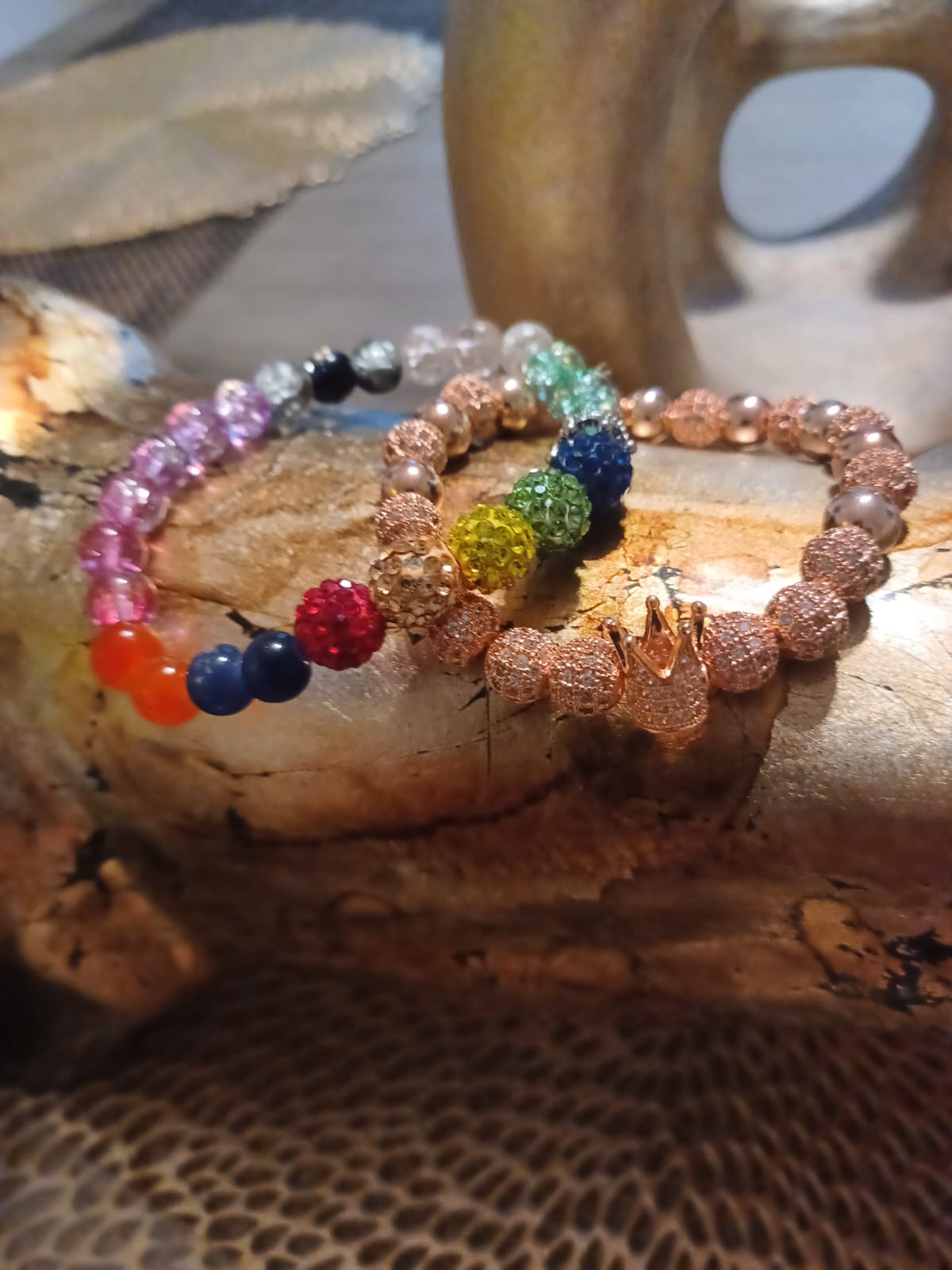 Natural Glass Bead Bracelet