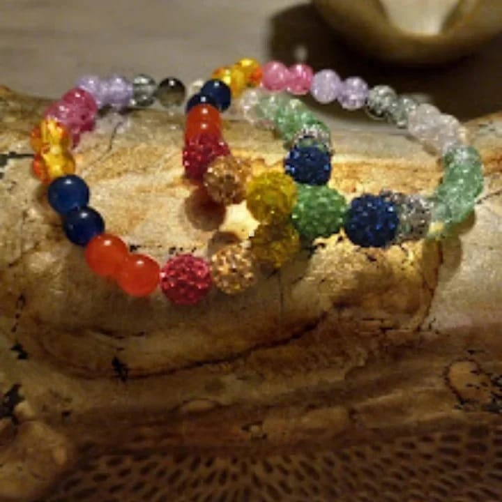 Natural Glass Bead Bracelet