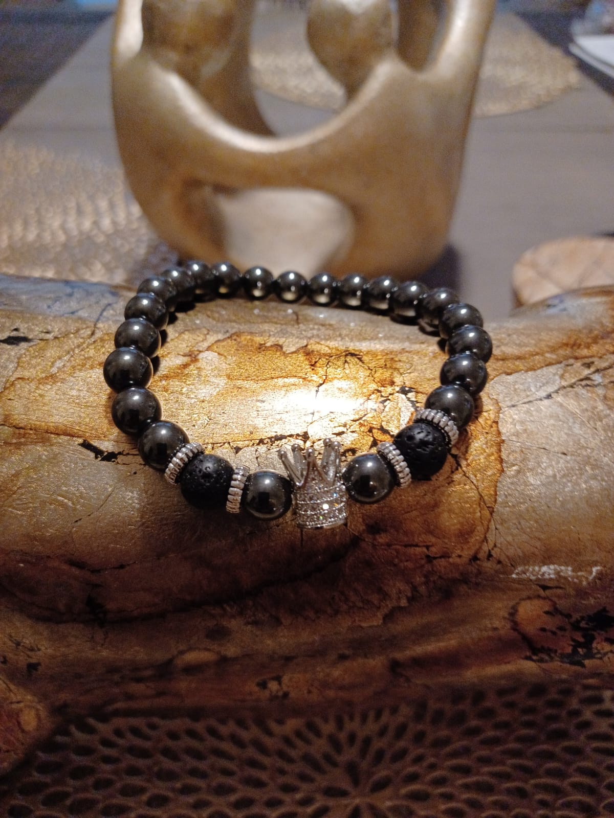 Healing Hematite Beaded Bracelet for Men and Women