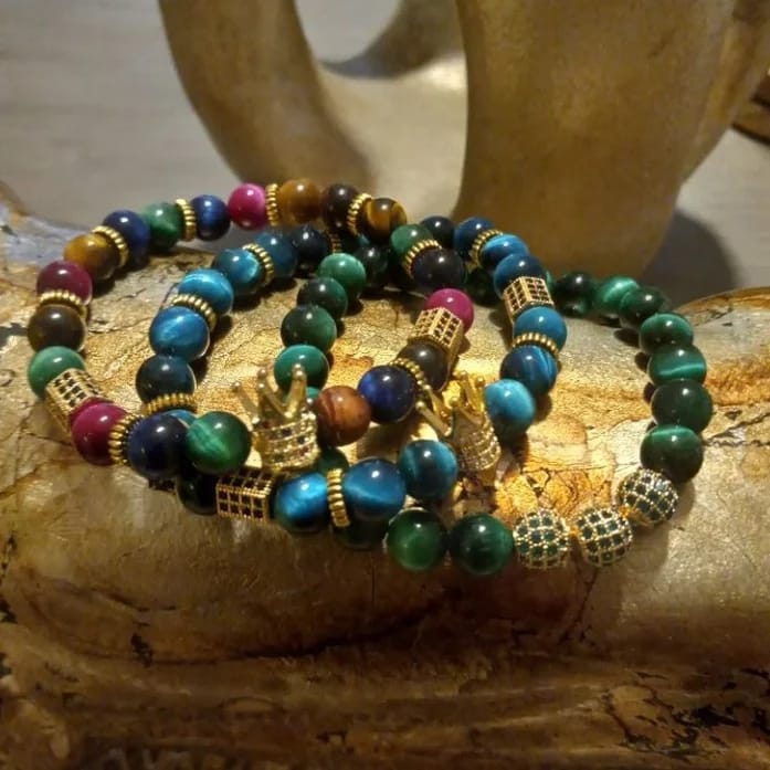 Healing Colorful Tiger Eye Natural Stone Bracelets